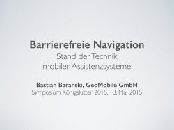 Barrierefreie Navigation - Kommission Angewandte Kartographie