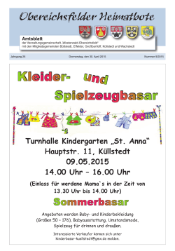 Heimatbote vom 30. April 2015 - VG Westerwald