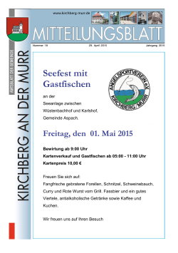 Mitteilungsblatt Nr. 18/2015 - Gemeinde Kirchberg an der Murr