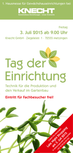 Hausmesse 2015 Einladung