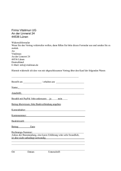 Firma Vitalimun UG An der Linnerst 24 44536 Lünen