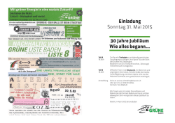 Jubil&auml;umsveranstaltung am 31.05.2015