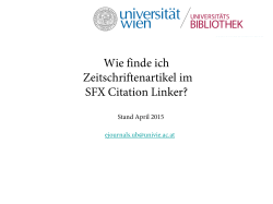 Wie finde Zeitschriftenartikel im SFX Citation Linker?