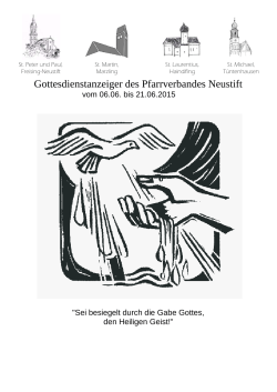 Gottesdienstanzeiger vom 06. Juni 2015