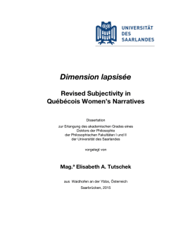 Dimension lapsis&eacute;e - SciDok - Universit&auml;t des Saarlandes