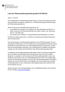 Liste der Pflanzenst&auml;rkungsmittel gem&auml;&szlig; &sect; 45 - BVL