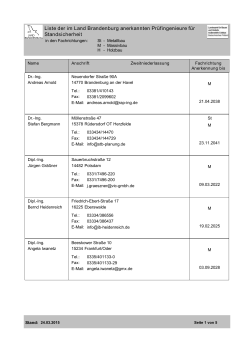 Liste der im Land Brandenburg anerkannten Prüfingenieure