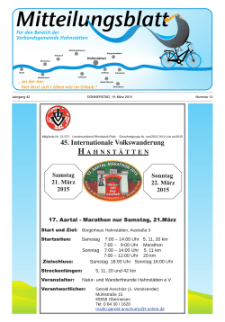 Mitteilungsblatt Nr. 12 vom 19.03.2015