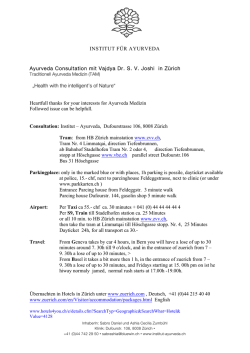 Hotels in Zurich - Institut f&uuml;r Ayurveda