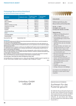 Unionbau GmbH 128,5x98 Zuchtwart für das Pustertal gesucht