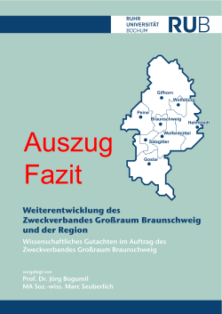 Weiterentwicklung des Zweckverbandes Großraum Braunschweig