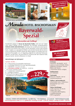 Bayerwald- spezial - Morada Hotels & Resorts