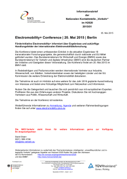 Electromobility+ Conference | 20. Mai 2015 | Berlin