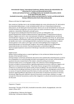 Internationale Tagung - Factory Building Revisited