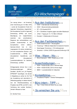 EU-Wochenspiegel Nr.11 vom 19.03.2015 - europa.sachsen
