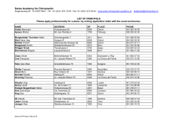 List of Principals - Swiss Chiropractic Academy