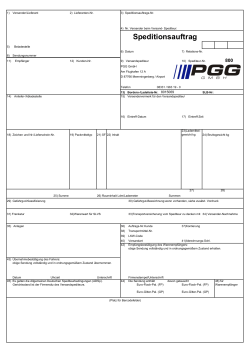 Speditionsauftrag - P.G.G. Logistic GmbH