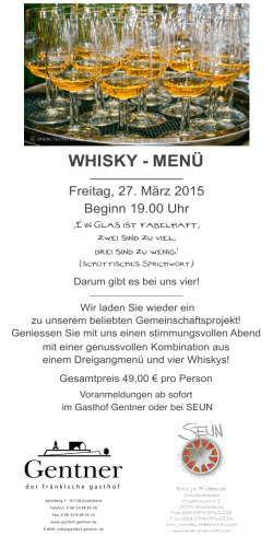 Whisky Menü Gentner März 2015