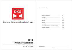 Tätigkeitsbericht 2014 - Deutsche Keramische Gesellschaft e.V.