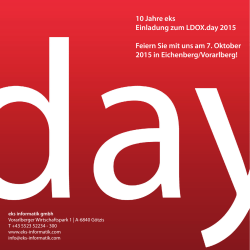 10 Jahre eks Einladung zum LDOX.day 2015 Feiern Sie mit uns am
