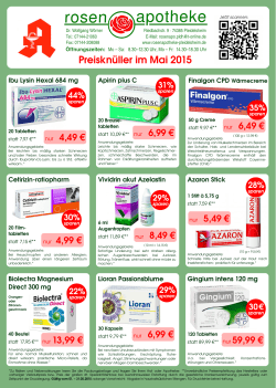 Unsere Preisknüller im Mai 2015 warten auf Sie!