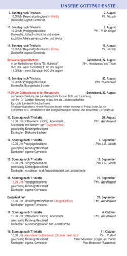 Gottesdienste - Ev.-Luth. Kirchgemeinde Dresden Bad Weisser Hirsch
