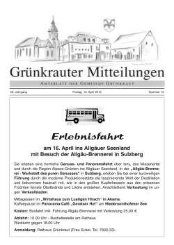Erlebnisfahrt - in der Gemeinde Grünkraut