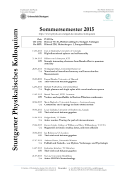 Vortragsprogramm für das Sommersemester 2015
