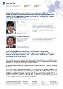 Entscheidung des Gerichtshofs der Europ&auml;ischen Union (EuGH