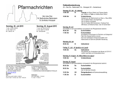 Pfarrnachrichten der Vorwoche - Kath
