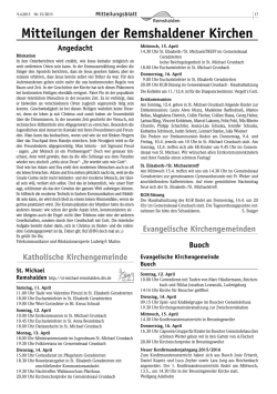 k&ouml;nnen Sie das Mitteilungsblatt KW 15 vom 09.04.2015 Teil 2 lesen.