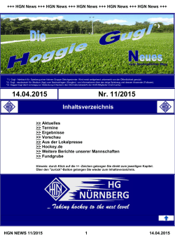 Hockey Newsletter 11 / 2015