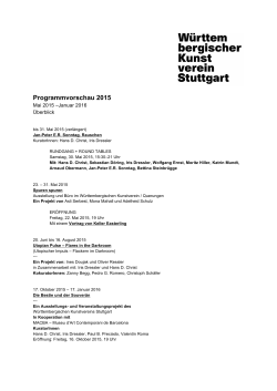 Programmvorschau 2015 - Württembergischer Kunstverein Stuttgart