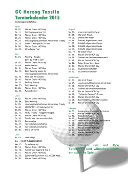 Turnierkalender 2015 - Golfclub Herzog Tassilo
