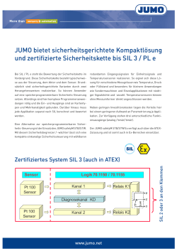 JUMO bietet sicherheitsgerichtete Kompaktlösung und zertifizierte