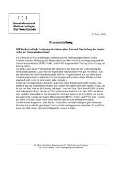 FDP Westoverledingen zum Emsplan 25.03.2015