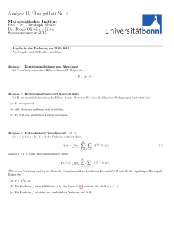 Übungsblatt 4 - Mathematisches Institut der Universität Bonn