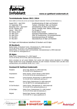 Terminkalender 2013/14 - SC Gotthard Andermatt