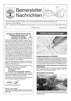 Mitteilungsblatt KW 15 - Gemeinde Beimerstetten