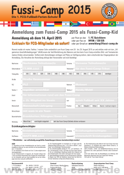 Fussi-Camp 2015 Anmeldung Kid FCQ