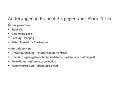 Änderungen in Plone 4 3 3 gegenüber Plone 4 1 6 Änderungen in