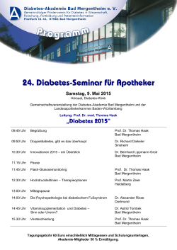 24. Diabetes-Seminar für Apotheker - Diabetes