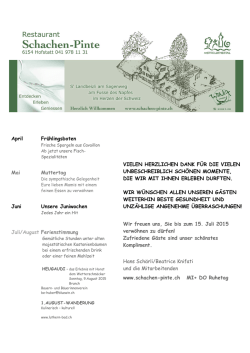 Jahresprogramm Schachen