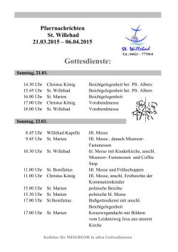 Gottesdienste: