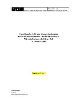 Modulhandbuch MSc Wiwi - Wirtschafts
