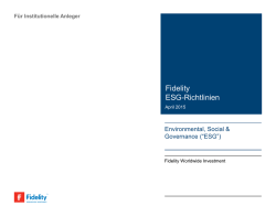 Fidelity ESG-&Uuml;berlegungen