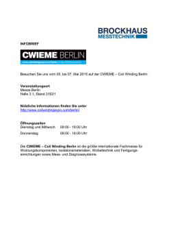 INFOBRIEF Besuchen Sie uns vom 05. bis 07. Mai