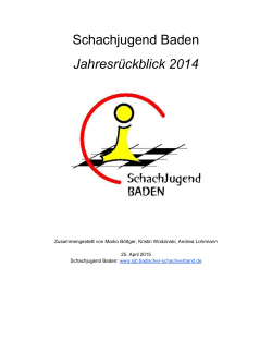 Jahresrückblick 2014  - Schachjugend Baden