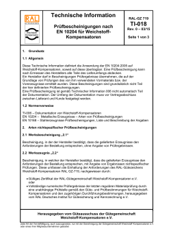 Technische Information TI-018 - Gütegemeinschaft Weichstoff