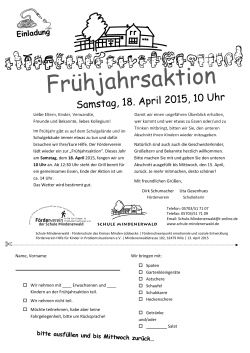 Einladung Frühjahrsaktion 2015 - Förderverein Schule Mindenerwald